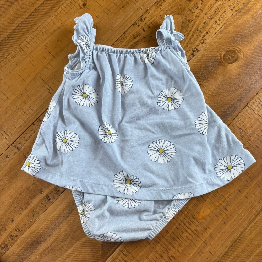 Carter's Light Blue Floral Diaper Cover